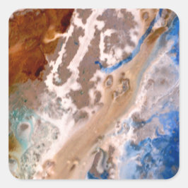 抽象芸術砂ビーチ模様水泡パターン スクエアシール