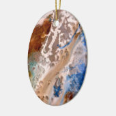抽象芸術砂ビーチ模様水泡パターン セラミックオーナメント (左)