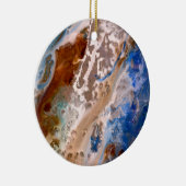 抽象芸術砂ビーチ模様水泡パターン セラミックオーナメント (右)