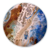 抽象芸術砂ビーチ模様水泡パターン セラミックノブ (正面)