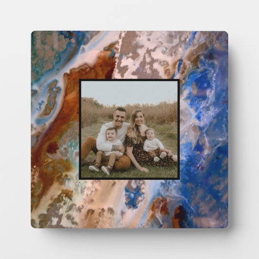 抽象芸術砂ビーチ模様水泡パターン フォトプラーク (正面)