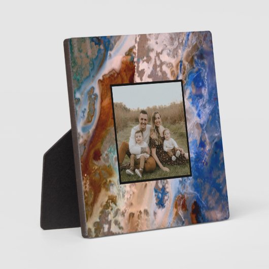 抽象芸術砂ビーチ模様水泡パターン フォトプラーク (正面)