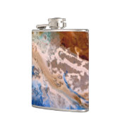 抽象芸術砂ビーチ模様水泡パターン フラスク (左)