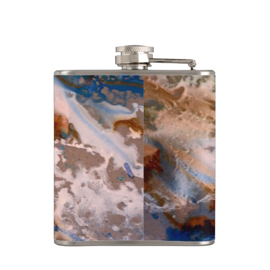 抽象芸術砂ビーチ模様水泡パターン フラスク (裏面)
