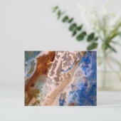 抽象芸術砂ビーチ模様水泡パターン ポストカード (スタンド正面)