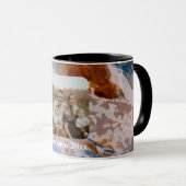 抽象芸術砂ビーチ模様水泡パターン マグカップ (正面右)