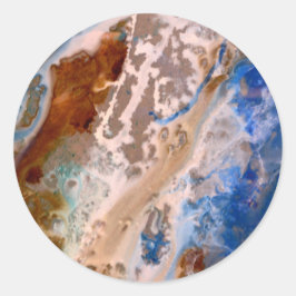 抽象芸術砂ビーチ模様水泡パターン ラウンドシール