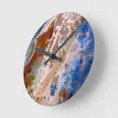 抽象芸術砂ビーチ模様水泡パターン ラウンド壁時計 (傾斜)