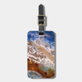 抽象芸術砂ビーチ模様水泡パターン ラゲッジタグ (正面縦)