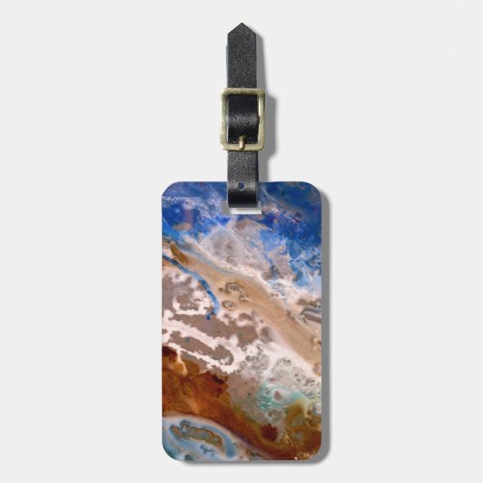 抽象芸術砂ビーチ模様水泡パターン ラゲッジタグ (正面縦)