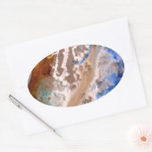 抽象芸術砂ビーチ模様水泡パターン 楕円形シール (封筒)