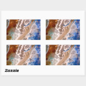 抽象芸術砂ビーチ模様水泡パターン 長方形シール (シート)