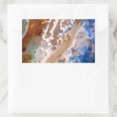 抽象芸術砂ビーチ模様水泡パターン 長方形シール (バッグ)