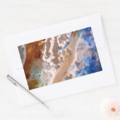 抽象芸術砂ビーチ模様水泡パターン 長方形シール (封筒)