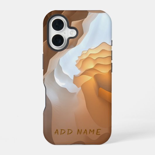 抽象芸術砂岩の波形 iPhone 16ケース (裏面)