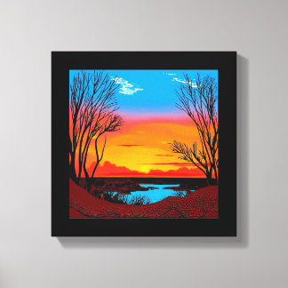 抽象芸術砂漠の背景#2 キャンバスプリント