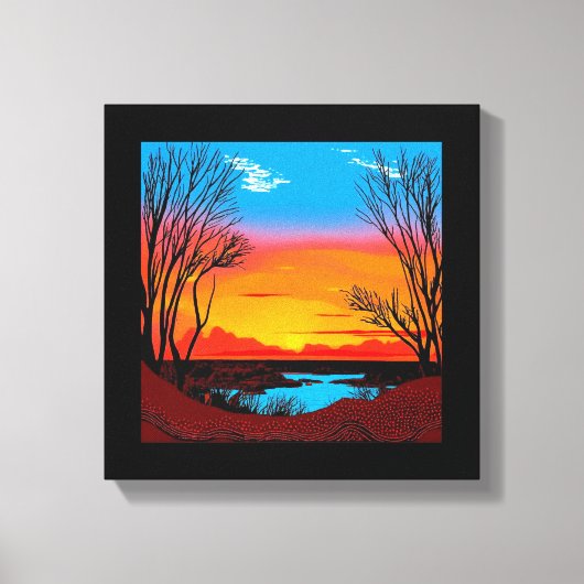 抽象芸術砂漠の背景#2 キャンバスプリント (正面)