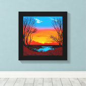 抽象芸術砂漠の背景#2 キャンバスプリント (インサイチュ (ウッドフロア))