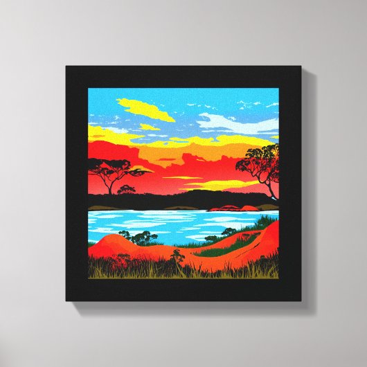 抽象芸術砂漠の背景#5キャンバス印刷 キャンバスプリント (正面)