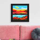 抽象芸術砂漠の背景#5キャンバス印刷 キャンバスプリント (インサイチュ (リビング))