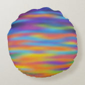 抽象芸術砂漠サンセットスカイアートワーク ラウンドクッション (裏面)