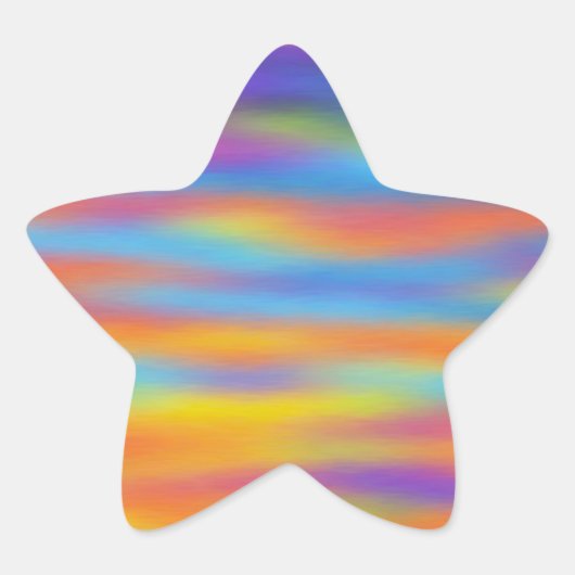 抽象芸術砂漠サンセットスカイアートワーク 星シール (正面)