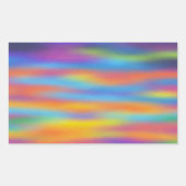 抽象芸術砂漠サンセットスカイアートワーク 長方形シール (正面)