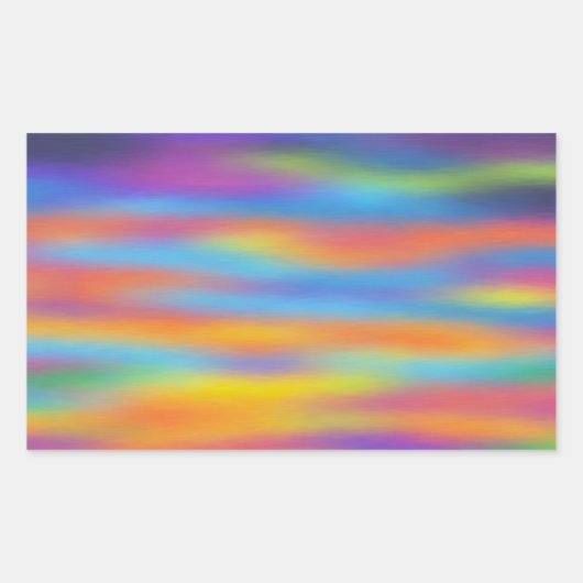 抽象芸術砂漠サンセットスカイアートワーク 長方形シール (正面)