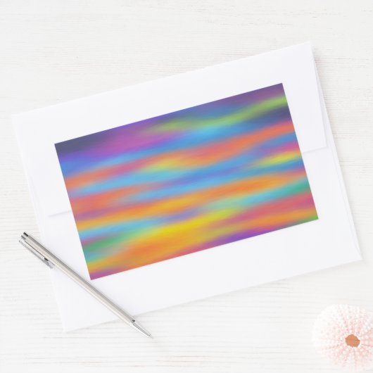 抽象芸術砂漠サンセットスカイアートワーク 長方形シール (封筒)