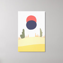 抽象芸術砂漠月 キャンバスプリント