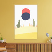抽象芸術砂漠月 キャンバスプリント (インサイチュ (リビング))