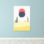 抽象芸術砂漠月 キャンバスプリント (インサイチュ (ウッドフロア))