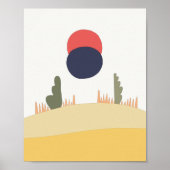 抽象芸術砂漠月 ポスター (正面)