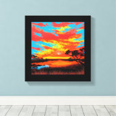 抽象芸術砂漠背景キャンバス印刷#3 キャンバスプリント (インサイチュ (ウッドフロア))