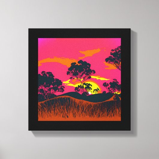 抽象芸術砂漠背景風景画#6 キャンバスプリント (正面)