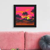 抽象芸術砂漠背景風景画#6 キャンバスプリント (インサイチュ (リビング))