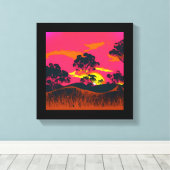 抽象芸術砂漠背景風景画#6 キャンバスプリント (インサイチュ (ウッドフロア))