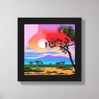 抽象芸術砂漠背景 キャンバスプリント