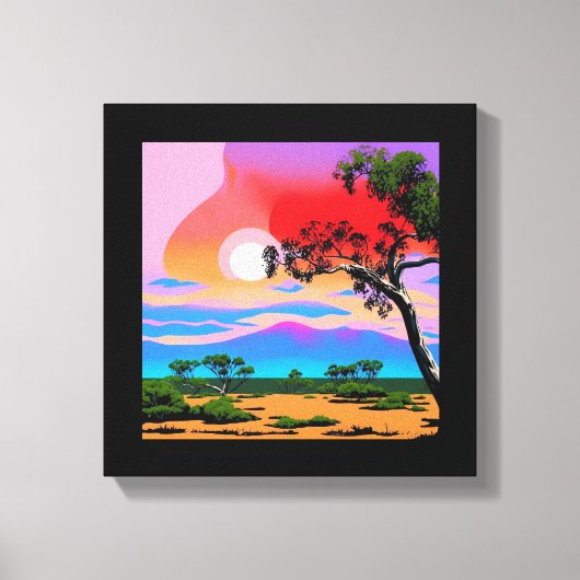 抽象芸術砂漠背景 キャンバスプリント (正面)