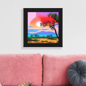 抽象芸術砂漠背景 キャンバスプリント (インサイチュ (リビング))