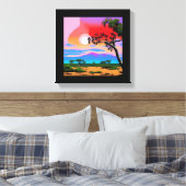 抽象芸術砂漠背景 キャンバスプリント (インサイチュ (寝室))