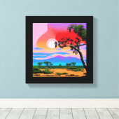 抽象芸術砂漠背景 キャンバスプリント (インサイチュ (ウッドフロア))