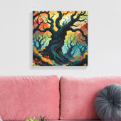 抽象芸術神秘的な木 キャンバスプリント (インサイチュ (リビング))