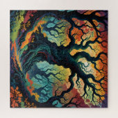 抽象芸術神秘的な木 ジグソーパズル (横)