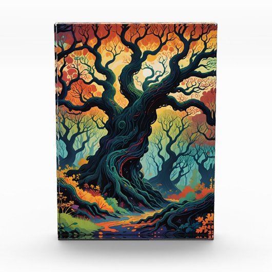 抽象芸術神秘的な木 フォトブロック (正面)