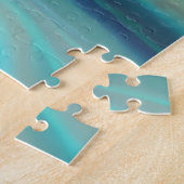 抽象芸術神秘的な紫とターコイズの宇宙 ジグソーパズル (側面)