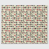 抽象芸術祭り：動物とクリスマスインスパイア ラッピングペーパー (フラット)