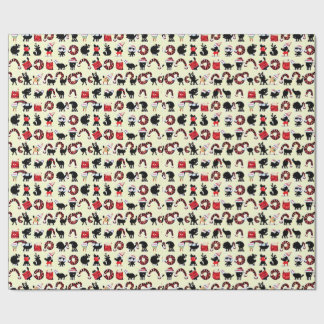 抽象芸術祭り：動物とクリスマスインスパイア ラッピングペーパー