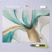 抽象芸術禅の背景金ゴールドゼアル緑のデコパージュ 薄葉紙 (クラフト)