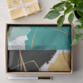 抽象芸術禅の背景金ゴールド黒い緑のデコパージュ 薄葉紙 (ギフト)